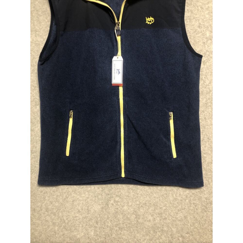 SOUTHERN TIDE Navy Blue CAMBRIDGE Full Zip Fleece VEST Jacket Mens LARGE NEW - Picture 3 of 12